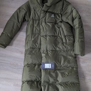 Long Olive Green Puffer Coat